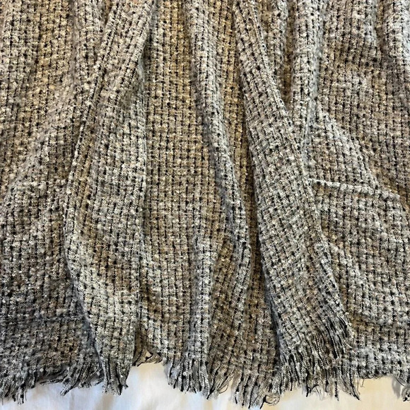 Steve Madden Gray Knit Hooded Open Front Poncho w Pockets | Size OS - Picture 3 of 6